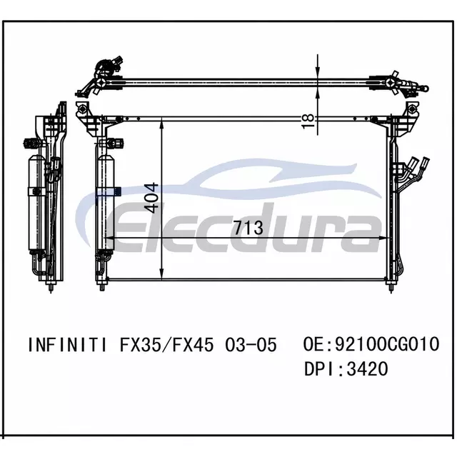 92100CG010 Condensatore A/C Infiniti Fx35 2003-2008