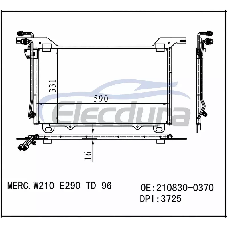 2108300370 Mercedes-Benz E300d W210 1996+ Condensator A/C