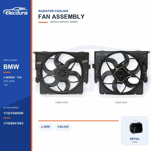 Conjunto da ventoinha de arrefecimento do radiador para BMW F35 400W 17427640509 Fornecimento em massa