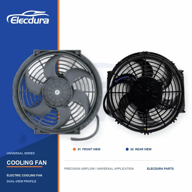 Universel Ventilateur de refroidissement de radiateur Lame incurv&eacute;e de 10 pouces 80W en gros