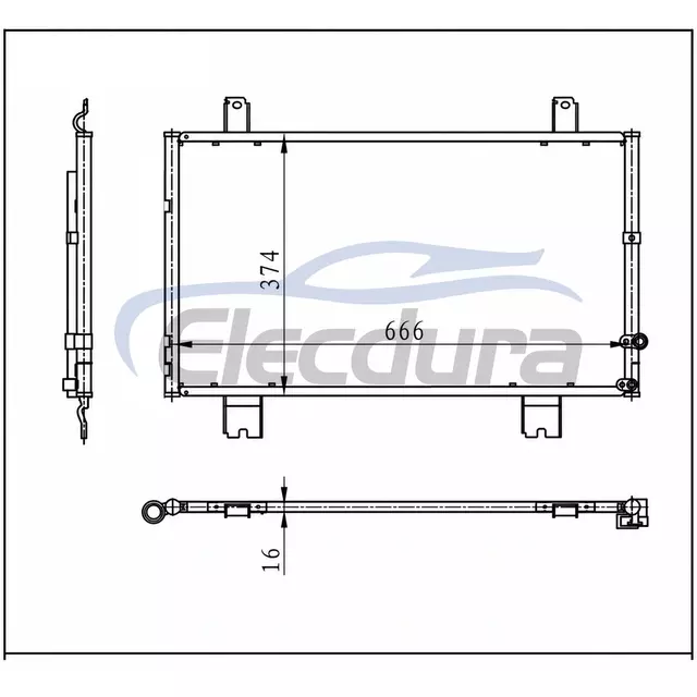 88460-53030 Lexus Is250 2006-2014 Skraplacz klimatyzacji 16mm rdzeń