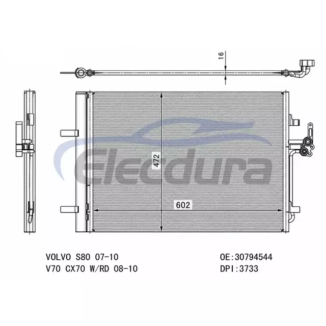 30794544 Volvo S80 2007-2010 Kondenz&aacute;tor klimatizace