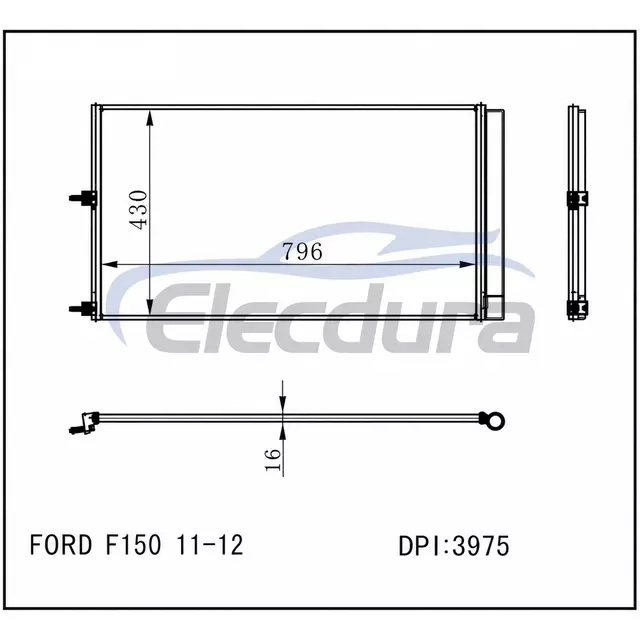 BL3Z19712A Ford F150 Elektryczne wspomaganie kierownicy 2011-2012 ELEKTRYCZNY Skraplacz klimatyzacji