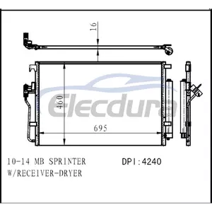 9065000054 Mercedes-Benz Sprinter 2010-2014 A/C คอนเดนเซอร์ 16 มม.