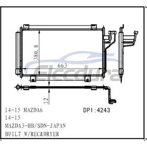 GHR161480 Mazda Mazda6 2014-2015 Klima Kondenser Komplesi