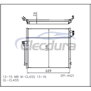099 500 00 02 Mercedes-Benz Mb M-Klasse 2012–2015 A/C-Kondensatorbaugruppe