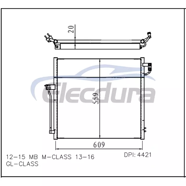 099 500 00 02 Mercedes-Benz Mb M-Klasse 2012–2015 A/C-Kondensatorbaugruppe