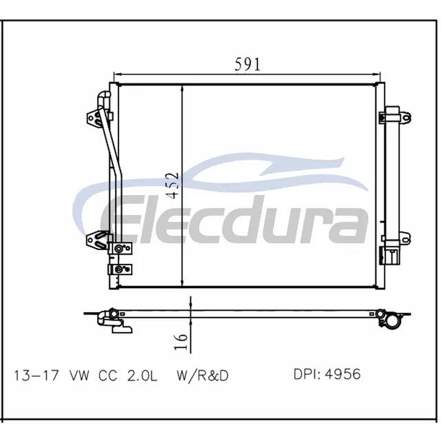 3C0820411E フォルクスワーゲン CC 2013-2017 2.0LA/C コンデンサー