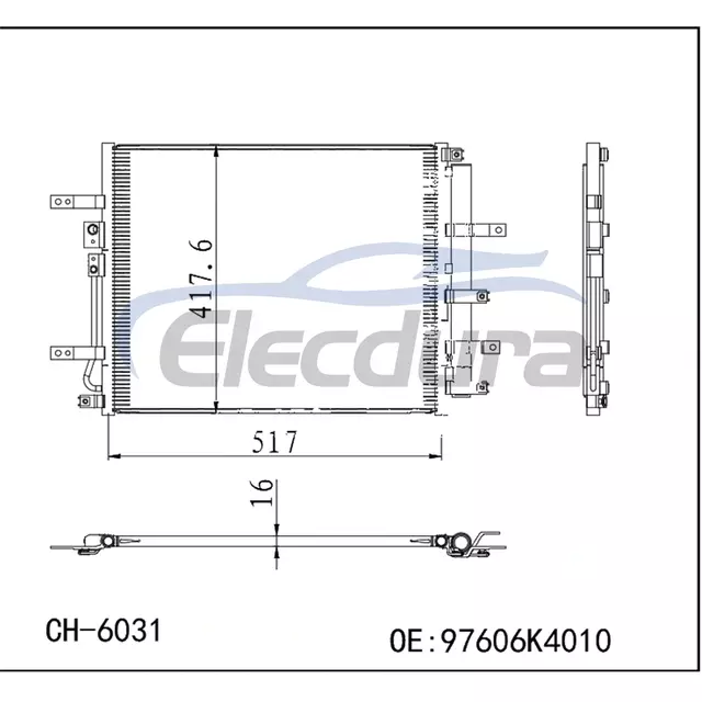 97606K4010 Hyundai Kona Electric 2019-2023 Електричний конденсатор кондиціонера 16 мм сердечник