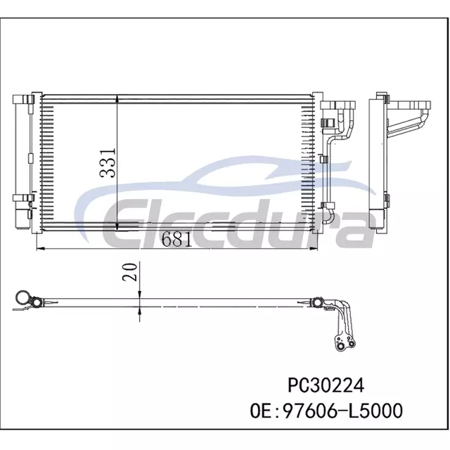 97606-L5000 Hyundai Sonata 2020-2023 3,0l Skraplacz klimatyzacji