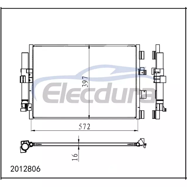 2012806 Ford C-Max II 2010-2019 Condensator A/C miez de 16 mm