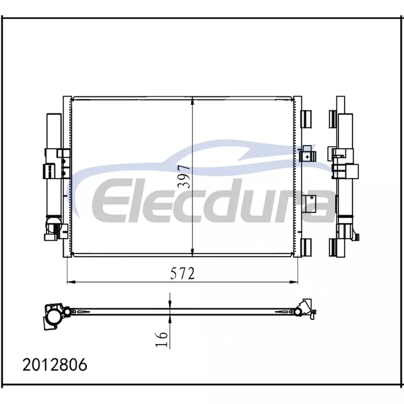 2012806 Ford C-Max II 2015-2019 Kondenz&aacute;tor klimatizace 16mm j&aacute;dro