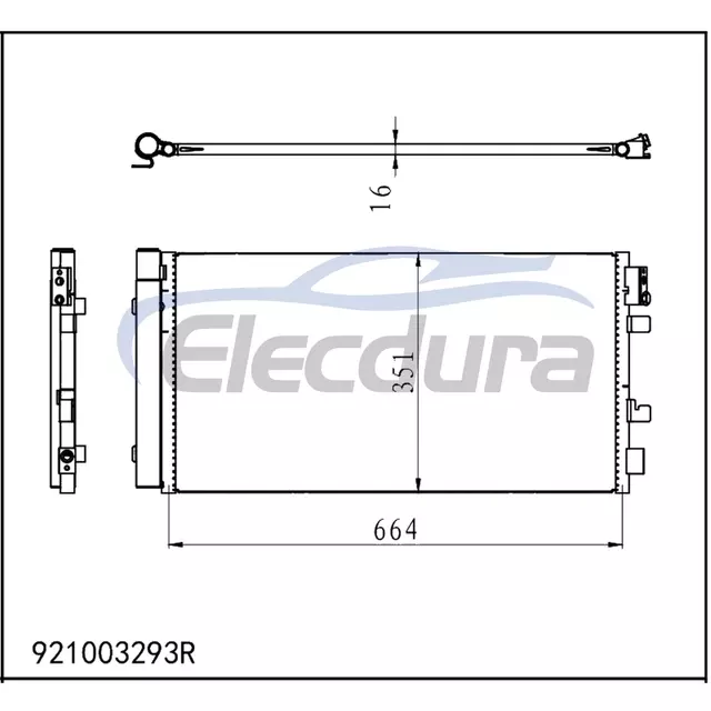 921003293R Renault Fluence L3_ 2010-2014 Συμπυκνωτής A/C