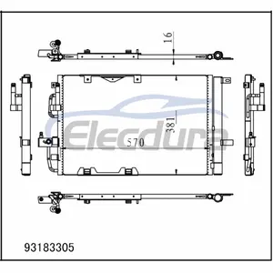 93183305 Opel Astra 2002-2011 Kondenz&aacute;tor A/C 16mm j&aacute;dro