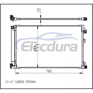 8846078010 Lexus Lex Nx200t 2015-2019 Condensador De A/C N&uacute;cleo 12mm