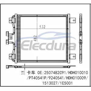 2507482C91 Internationale 7300-7700-serie 2001-2006 A/C-condensor