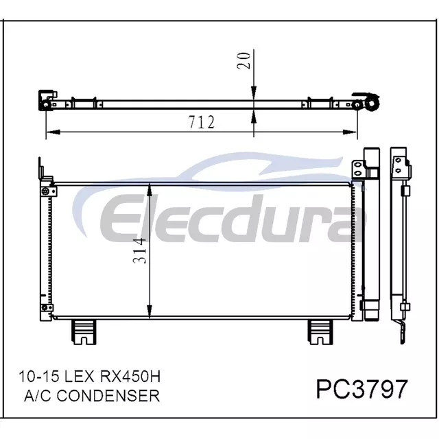 8846048150 Lexus Lex Rx450h 2010-2015 Condensatore aria condizionata