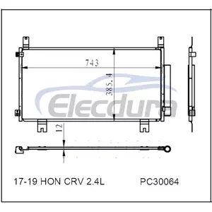 80100TLAA11 Honda Cr-V 2017-2019 2.4LA/C condensor 12 mm kern
