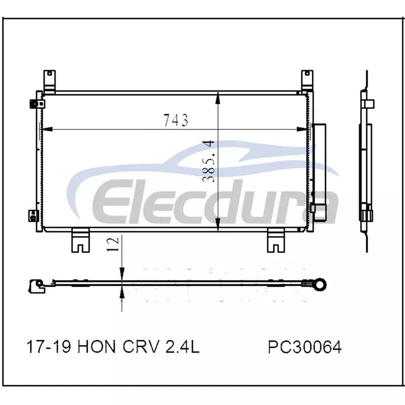 80100TLAA11 Honda Cr-V 2017–2019 2.4LA/C Kondensator 12 mm Kern