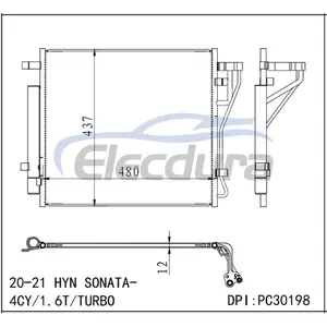 97606L0000 Hyundai Hyn Sonata 2020-2021 sestava kondenz&aacute;toru 1.6TA/C