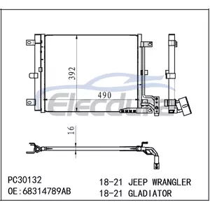 68314789AB Jeep Gladiator 2020-2023 Конденсатор кондиціонера