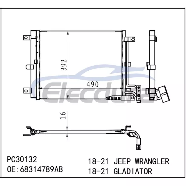 68314789AB Jeep Gladiator 2020-2023 Конденсатор кондиционера