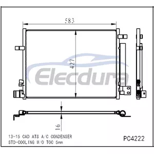 22966150 conjunto do condensador do A/C de Cadillac ATS 2013-2015