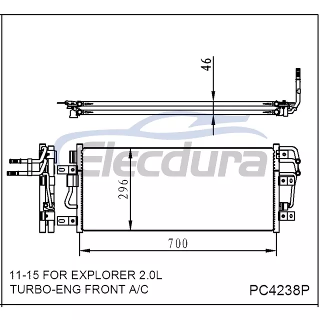 BB5Z19712B Ford Explorer 2011–2015 2.0LA/C Kondensatorbaugruppe