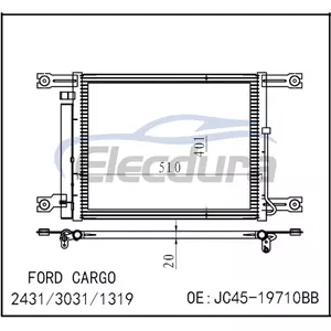 JC45-19710BB Skraplacz klimatyzacji Ford Cargo 2431 2018+