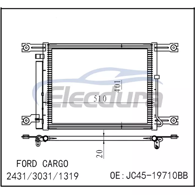 Condensatore aria condizionata JC45-19710BB Ford Cargo 2431 2018+