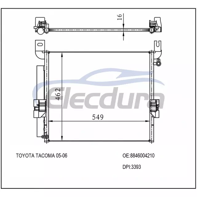 8846004211 Toyota Tacoma 2013-2015 l&eacute;gkondicion&aacute;l&oacute; kondenz&aacute;tor egys&eacute;g