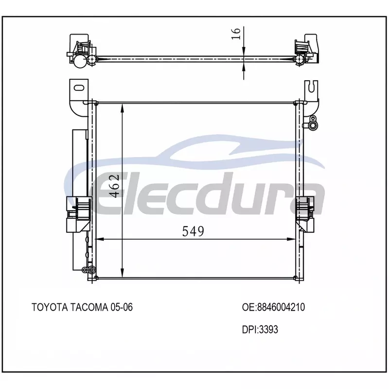 8846004210 Toyota Tacoma 2005-2006 A/C kondensator