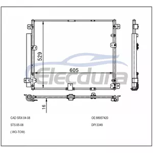 88957420 Cadillac SRX 2004-2011 Condensador A/C
