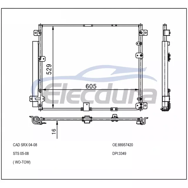 88957420 Cadillac SRX 2004-2011 Конденсатор кондиционера