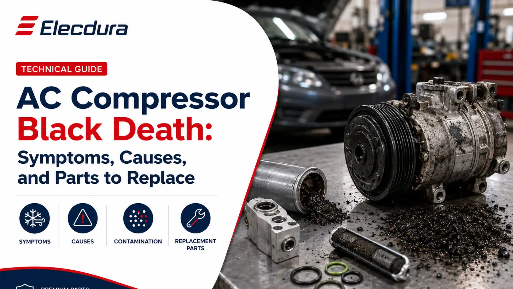 Aircocompressor Symptomen, oorzaken en onderdelen van zwarte dood die vervangen moeten worden.webp