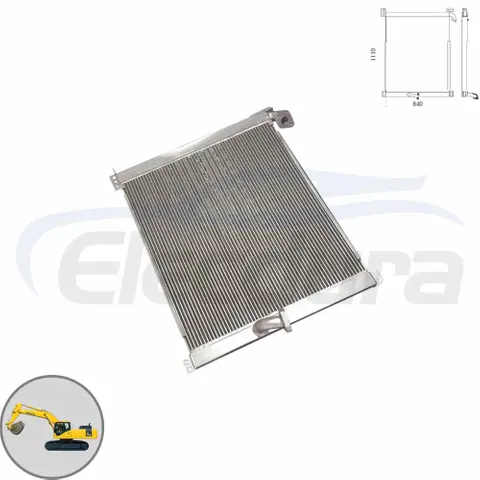 Komatsu PC300-6 PC350-6 hydraulische oliekoeler 207-03-61111 kernweergave voor groothandelsleveranciers en bulkorderdistributeurs.