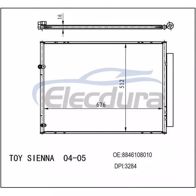 8846048140 مجموعة مكثف مكيف الهواء Toyota Sienna R 2004-2005