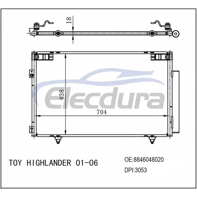 8846048020 Toyota Highlander 2001-2006 Klima Kondenser Komplesi