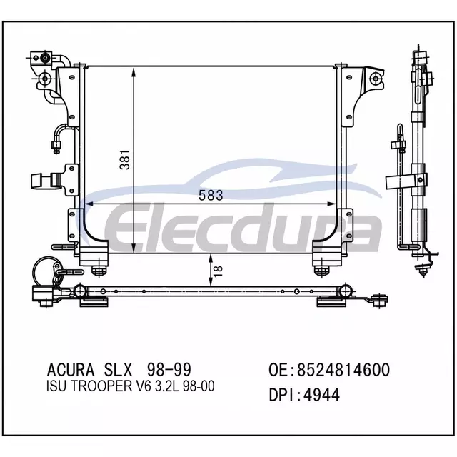 8524814600 Acura SLX 1998-1999 Kondensor AC