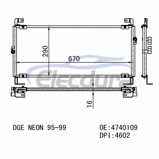 4740109 Dodge Neon 1995-1999 Klimakondensator