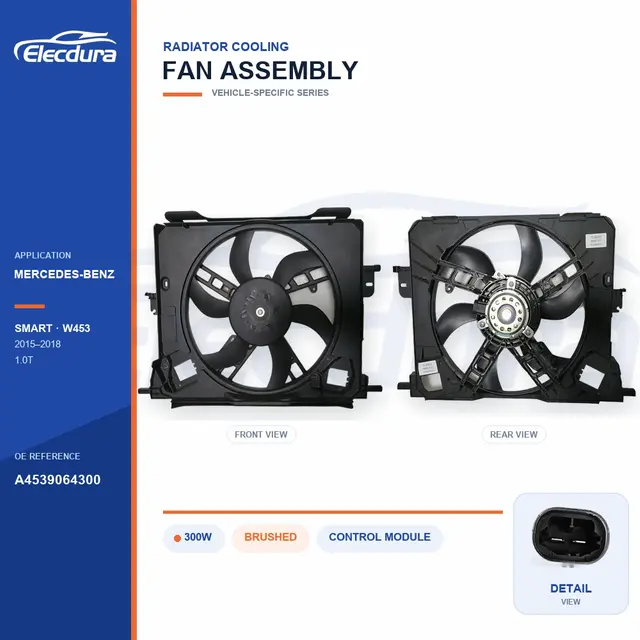 Ensemble ventilateur de refroidissement de radiateur pour Mercedes-Benz W453 300W A4539064300 Approvisionnement en vrac