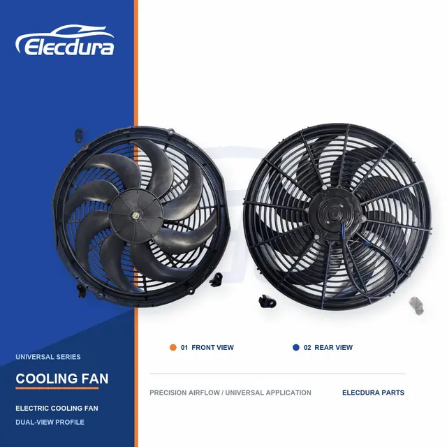 Universel Ventilateur de refroidissement de radiateur lame incurv&eacute;e de 16 pouces d'&eacute;paisseur 120W vente en gros