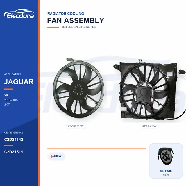 Ansamblu ventilator de răcire radiator pentru Jaguar XF / XJ-XJR 400W C2D24142 Aprovizionare &icirc;n vrac