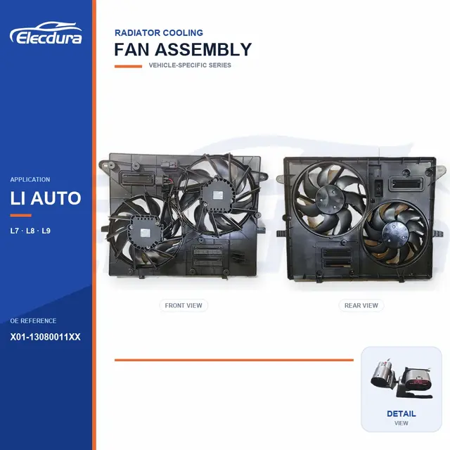 Hűtőventil&aacute;tor-egys&eacute;g a Li Auto L7 / L8 X01-13080011XX t&ouml;meges sz&aacute;ll&iacute;t&aacute;shoz