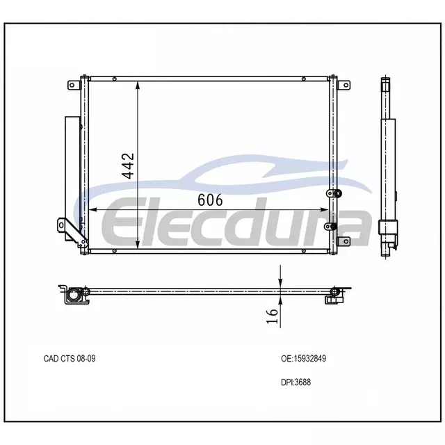 15932849 Cadillac CTS 2008-2014 Ansamblu condensator A/C