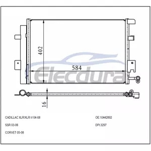 10442892 Cadillac XLR 2004-2009 Condensador A/C
