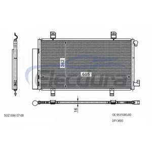 9531080J00 Suzuki Sx4 2007-2008 Конденсатор кондиционера, сердечник 16 мм