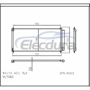 80110TZ3A01 Acura TLX 2015–2020 Klimakondensator mit Empf&auml;nger/Trockner
