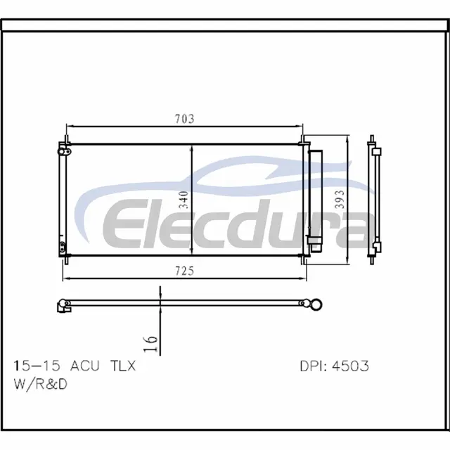 80110TZ3A01 Acura TLX 2015-2020 Condensator A/C cu receptor/uscător