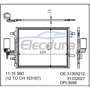 31305212 Volvo S60 2011–2015 Klimakondensator